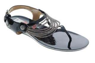   West NEW HAWK Womens Flat Sandals Black Designer Medium BHFO 7  