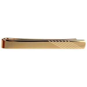  Gold Tie Bar With Diagonal Lines Jewelry
