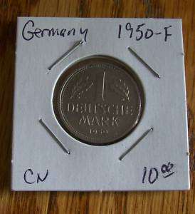 1950 F German 1 Deutsche mark 1 Mark BV$12 Low Mintage  