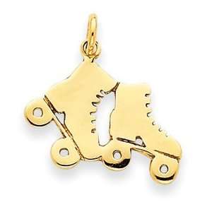  14k Yellow Gold Roller Skates Pendant Jewelry