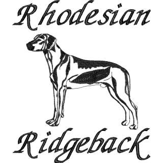 Rhodesian Ridgeback Hound Dog Silhouette Embroidered Sweatshirt S M L 