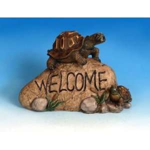  Welcome turtle on rock Patio, Lawn & Garden