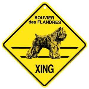  Bouvier Xing caution Crossing Sign dog Gift