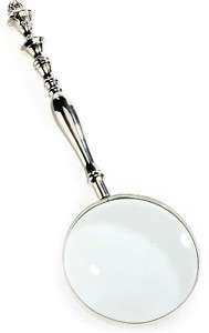 Silver Plated MAGNIFIER GLASS   13  4 diameter AR022  