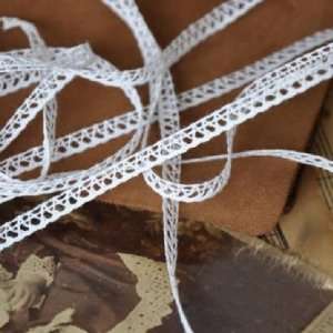 6mm Wide Thin Beige Cotton Soft Lace Material 