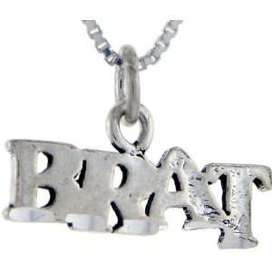  Sterling Silver Brat Talking Pendant, 1 in. (25mm) wide 