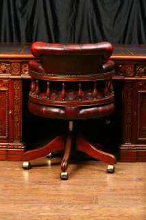 Mahogany Presidents Resolute Desk Partners & Chair Set  