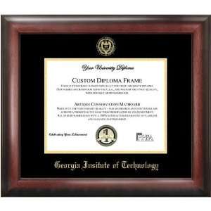 com Georgia Tech Yellow Jackets Satin Mahogany Embossed Seal Diploma 