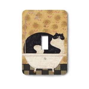  Cat in the Tub Decorative Steel Switchplate Cover