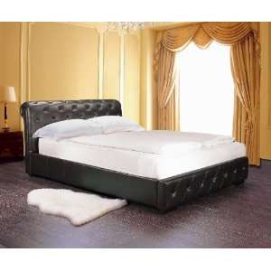  Abbyson Living Bryson Faux Leather Queen Bed in Dark Brown 