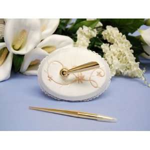 Wedding Pen Set 3 1/4 x 2 1/2, Ivory Gold