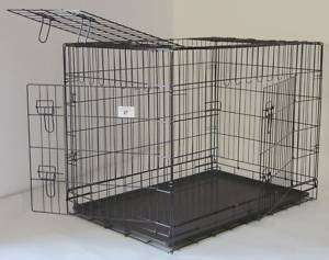 42 3 Door Pet Folding Dog Crate Cage Kennel w/ABS Tray 814836017503 
