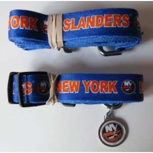   York Islanders Dog Pet Set Leash Collar ID Tag XS