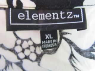 elementz Black White Floral Print Crochet Lace Tiered Midi Tank Sheath 