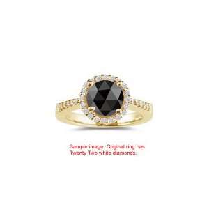  0.81 0.88 Cts Black & White Diamond Ring in 14K Yellow 