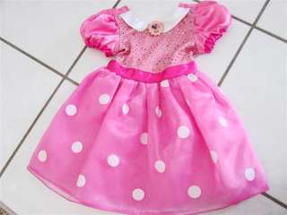 Disney Mini Mouse Costume Dress Pink Polka dot  Size 2/3T 