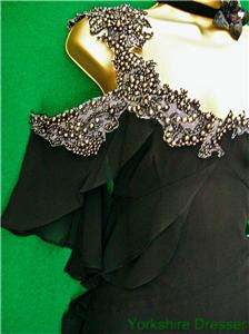 New KAREN MILLEN £165 Black Silk Embellished Lace DRESS  