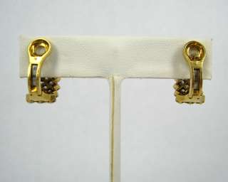 Vintage 3.0ct FG VS/VVS Diamond Huggie 18K Yellow Gold Earrings XOXO 