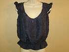 Womens XL Old Navy Blue Striped Sleeveless Shirt  