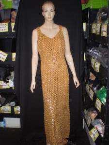 Womens Gold Sequin Dress  