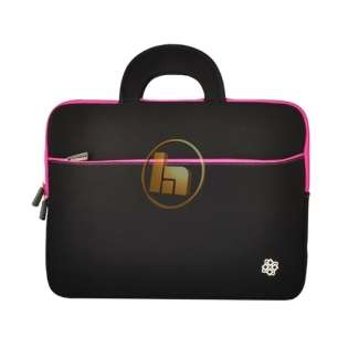 KOZMICC Black/Pink Neoprene Laptop Sleeve Case w/ Handle for up to 15 