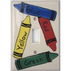   Plate Cover Crayon   Red, Blue, Yellow, Green