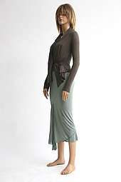 NEW RICK OWENS BEAUTIFUL SKIRT RO609 turquoise & creme in shop  