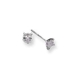  Karat Platinum 1ct. tw Round Screwback Earring Mountings Jewelry