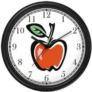  Red Apple 1 Wall Clock by WatchBuddy Timepieces (Hunter 
