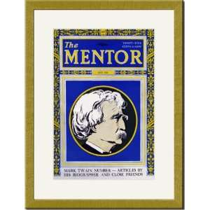  Gold Framed/Matted Print 17x23, The Mentor   Mark Twain 