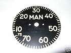 VINTAGE AIRCRAFT MANIFOLD GAGE DIAL  10 TO 75 INCHES