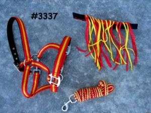 RED YELLOW Horse Halter Detach Fly WHISK Fringe Lead NU  