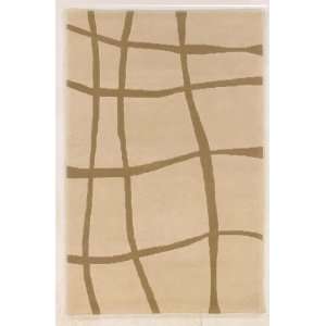  Hand Knotted Wavy Beige Wool Rug BD01 (8 x 11 