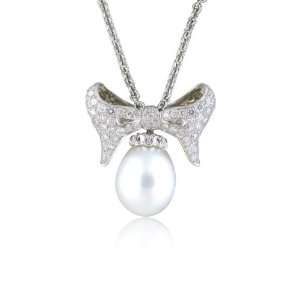  Morelli White gold 18k Pearl Diamond Necklace Jewelry