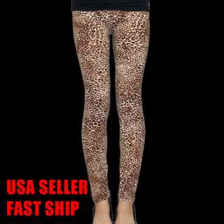 Leopard Print Women Rock Punk Funky Sexy Leggings Tights Pants Leopard 