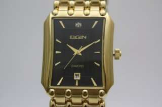 Elgin Diamond Collection Men Gold Date Watch with Money Clip FG312ST