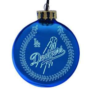  Pack of 2 MLB Los Angeles Dodgers Glass Ball Christmas 