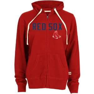  Majestic Boston Red Sox Ladies Red Fan Fare Full Zip Hoody 