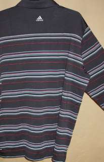 ADIDAS CLIMALITE Warm Long Sleeve block stripe Polo XXL(Black/White 