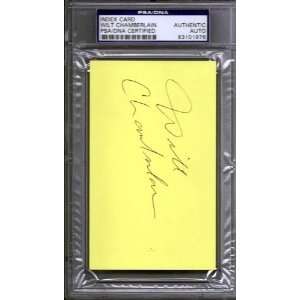  Wilt Chamberlain Autographed/Hand Signed Index Card PSA 
