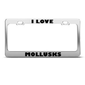Love Mollusks Mollusk Animal license plate frame Stainless Metal Tag 