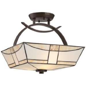  Quoizel Zachary 14 Wide Tiffany Style Ceiling Light 