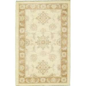    29 x 42 Ivory Hand Knotted Wool Ziegler Rug