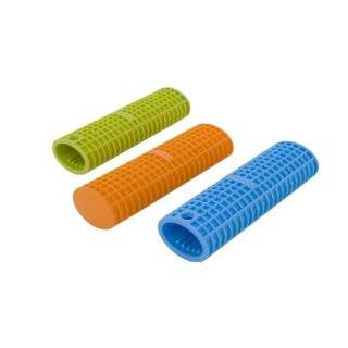 MIU France Silicone Pot Handle Sleeves, Green, Orange and Blue, Set of 