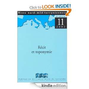 11  2002   Récit et toponymie (French Edition) TELEMME   UMR 6570 