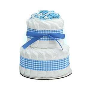  Mini Blue 2 Tier Diaper Cake Baby