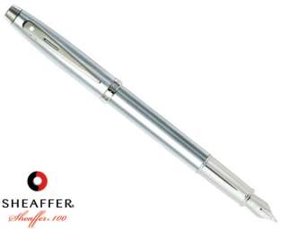 Sheaffer 100 Brushed Chrome Fountain Pen Medium 9306 0  