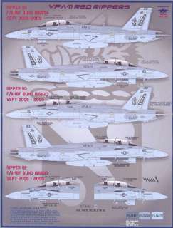Fightertown Decals 1/48 F/A 18F SUPER HORNET VFA 11 Red Rippers  