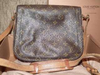 LOUIS VUITTON vintage hard leather sholder bag or crossbody bag in box