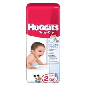 Huggies Snug & Dry Diapers, Size 2   42 ct Baby